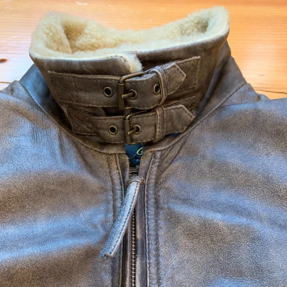 Women's brown leather jacket by Scully, size L - Picture 5 of 11